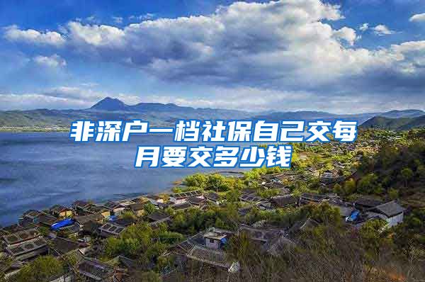 非深户一档社保自己交每月要交多少钱