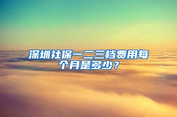 深圳社保一二三档费用每个月是多少？