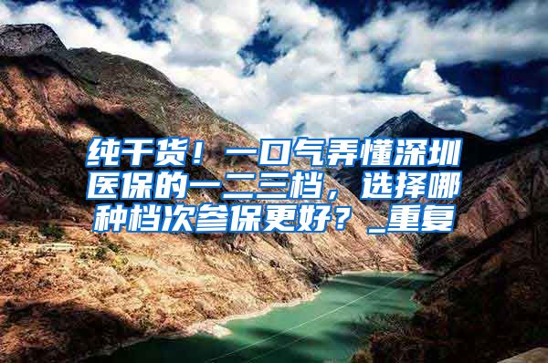 纯干货！一口气弄懂深圳医保的一二三档，选择哪种档次参保更好？_重复