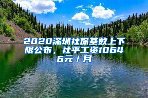 2020深圳社保基数上下限公布，社平工资10646元／月