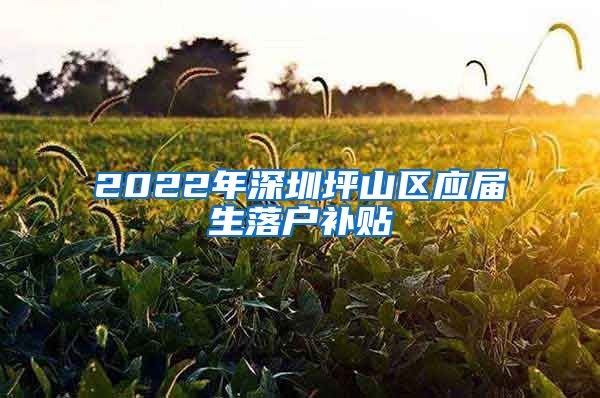 2022年深圳坪山区应届生落户补贴