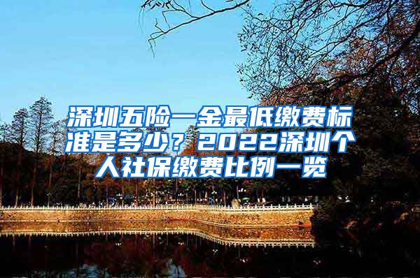 深圳五险一金最低缴费标准是多少？2022深圳个人社保缴费比例一览