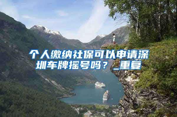 个人缴纳社保可以申请深圳车牌摇号吗？_重复