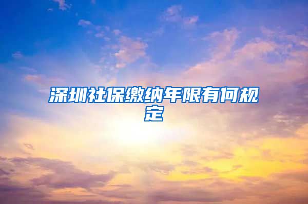 深圳社保缴纳年限有何规定