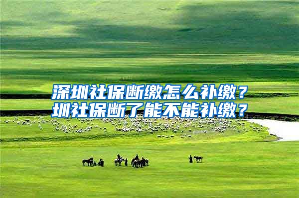 深圳社保断缴怎么补缴？圳社保断了能不能补缴？