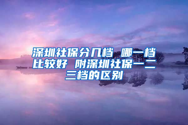深圳社保分几档 哪一档比较好 附深圳社保一二三档的区别
