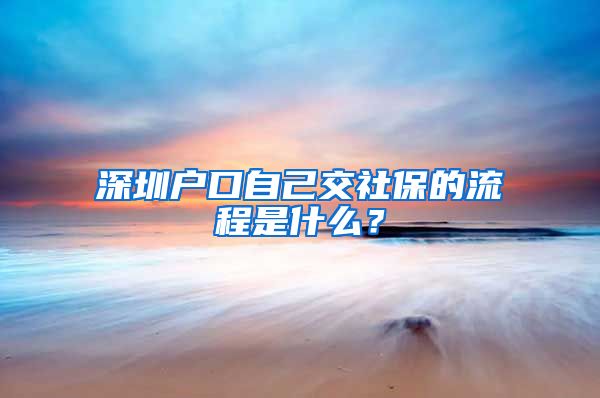 深圳户口自己交社保的流程是什么？