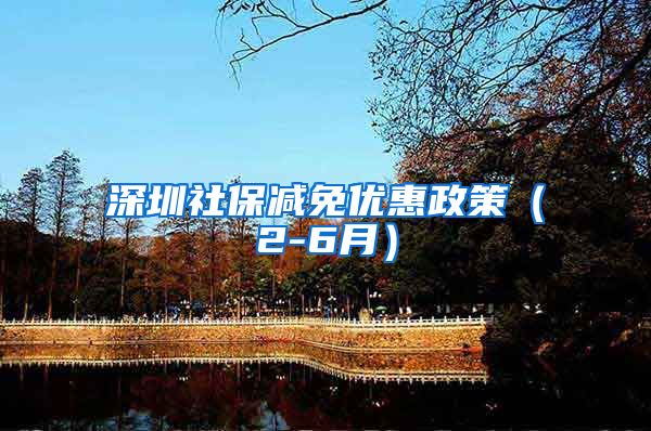 深圳社保减免优惠政策（2-6月）
