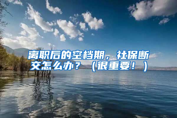 离职后的空档期，社保断交怎么办？（很重要！）
