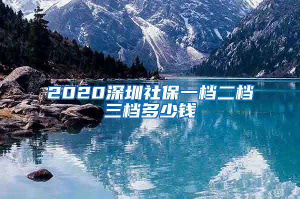 2020深圳社保一档二档三档多少钱