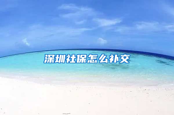 深圳社保怎么补交