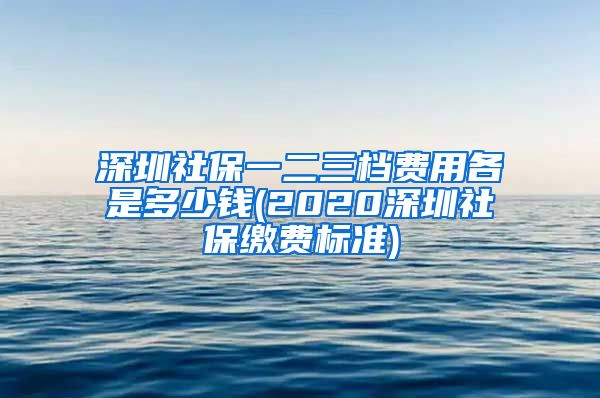深圳社保一二三档费用各是多少钱(2020深圳社保缴费标准)
