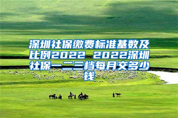 深圳社保缴费标准基数及比例2022 2022深圳社保一二三档每月交多少钱