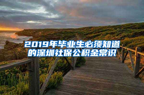 2019年毕业生必须知道的深圳社保公积金常识