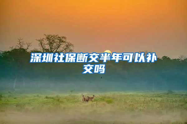 深圳社保断交半年可以补交吗