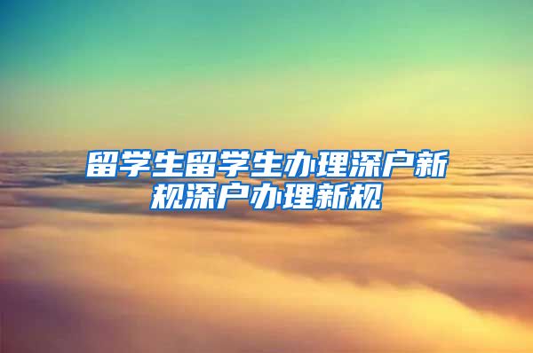 留学生留学生办理深户新规深户办理新规