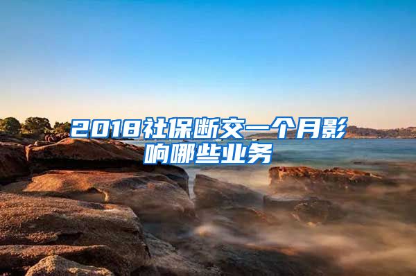 2018社保断交一个月影响哪些业务