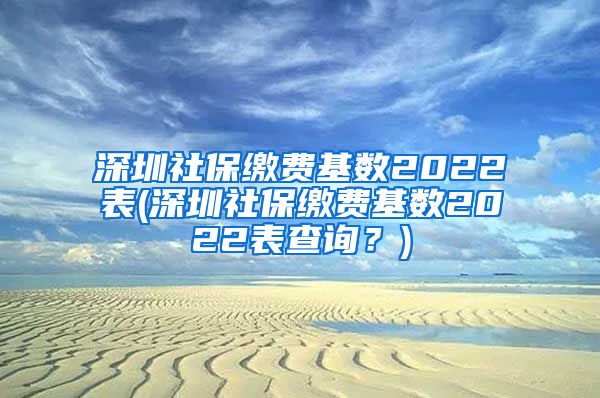 深圳社保缴费基数2022表(深圳社保缴费基数2022表查询？)