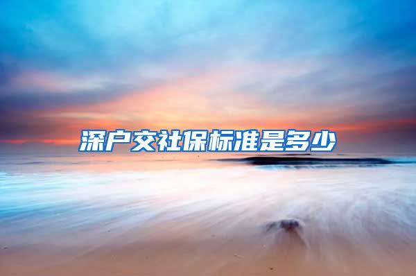 深户交社保标准是多少