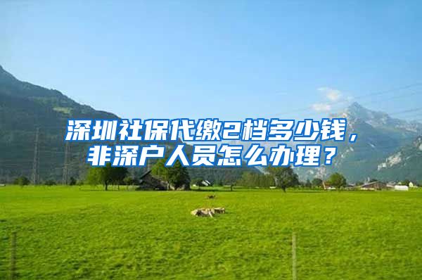 深圳社保代缴2档多少钱，非深户人员怎么办理？