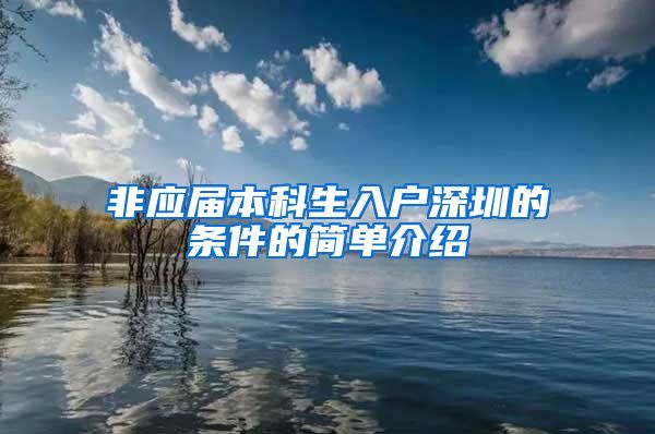 非应届本科生入户深圳的条件的简单介绍