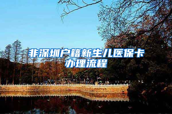 非深圳户籍新生儿医保卡办理流程
