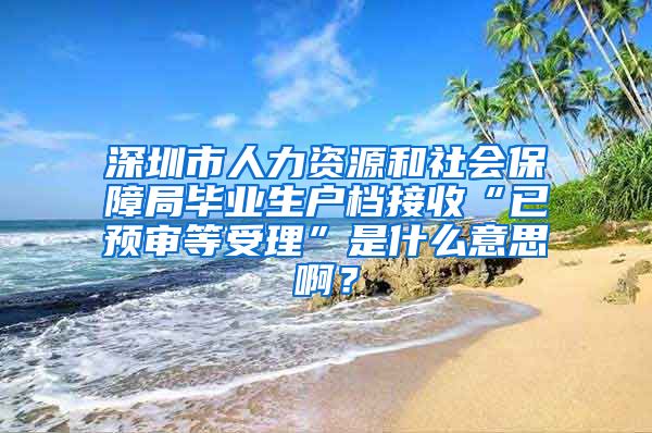 深圳市人力资源和社会保障局毕业生户档接收“已预审等受理”是什么意思啊？