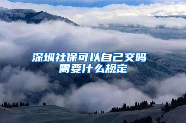 深圳社保可以自己交吗 需要什么规定