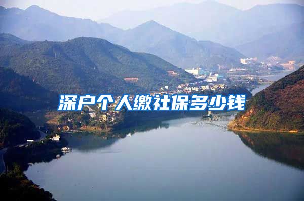 深户个人缴社保多少钱