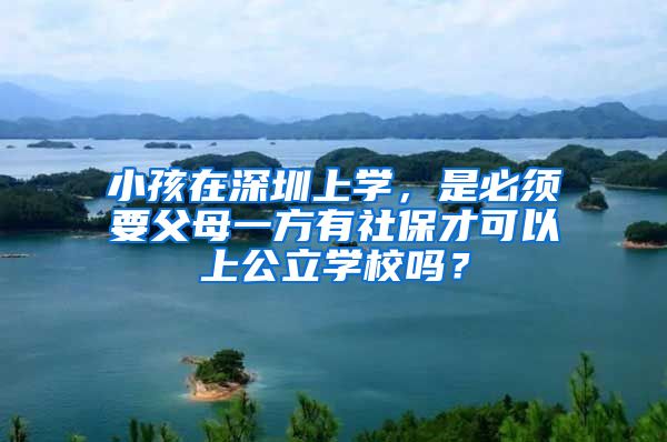 小孩在深圳上学，是必须要父母一方有社保才可以上公立学校吗？