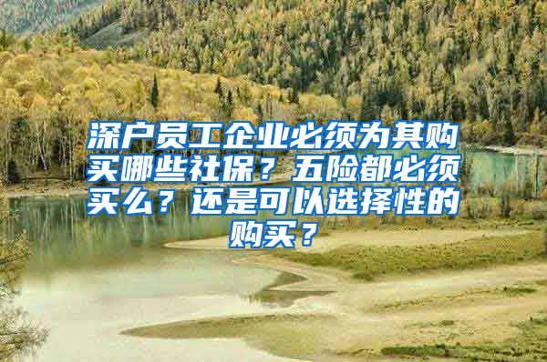 深户员工企业必须为其购买哪些社保？五险都必须买么？还是可以选择性的购买？