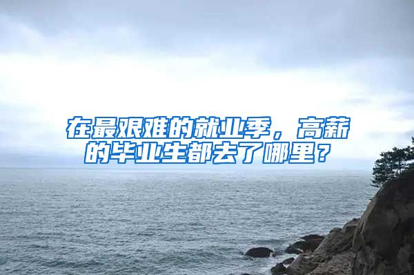 在最艰难的就业季，高薪的毕业生都去了哪里？