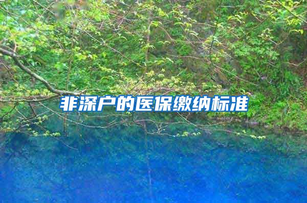 非深户的医保缴纳标准