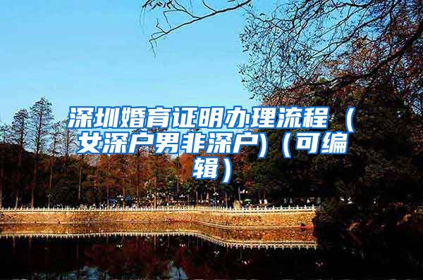 深圳婚育证明办理流程 (女深户男非深户)（可编辑）