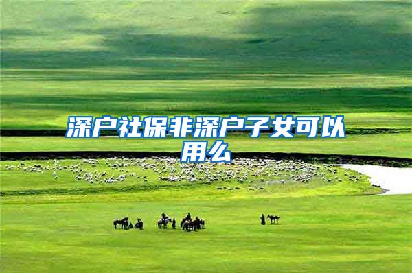 深户社保非深户子女可以用么