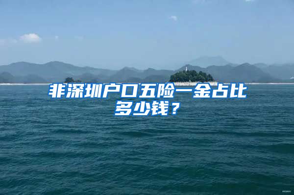 非深圳户口五险一金占比多少钱？