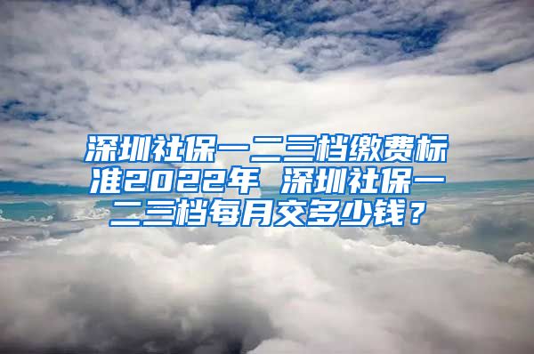 深圳社保一二三档缴费标准2022年 深圳社保一二三档每月交多少钱？