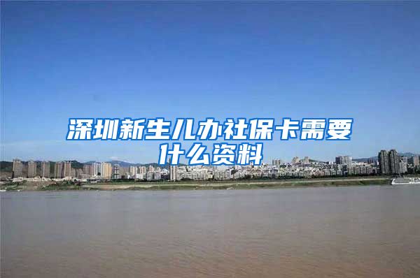 深圳新生儿办社保卡需要什么资料