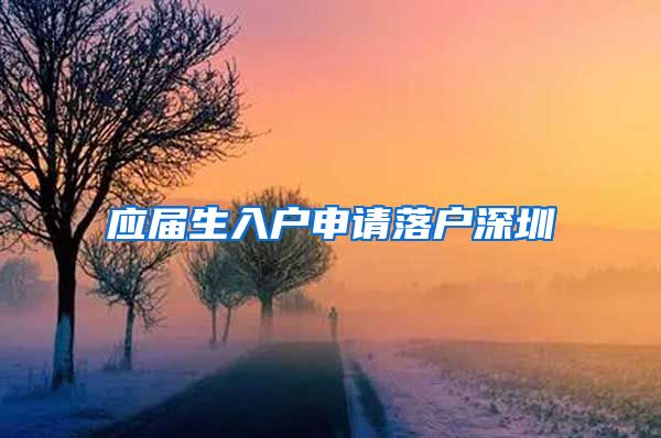 应届生入户申请落户深圳