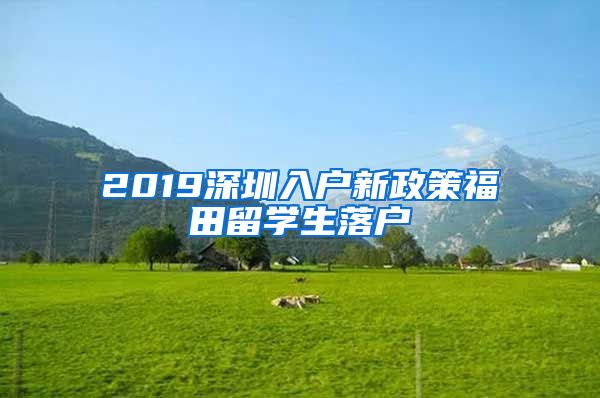 2019深圳入户新政策福田留学生落户