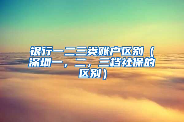 银行一二三类账户区别（深圳一，二，三档社保的区别）