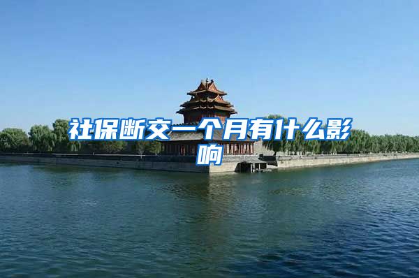 社保断交一个月有什么影响
