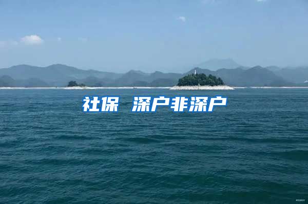 社保 深户非深户