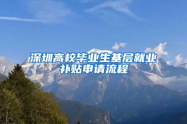 深圳高校毕业生基层就业补贴申请流程