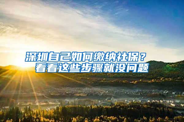 深圳自己如何缴纳社保？ 看看这些步骤就没问题