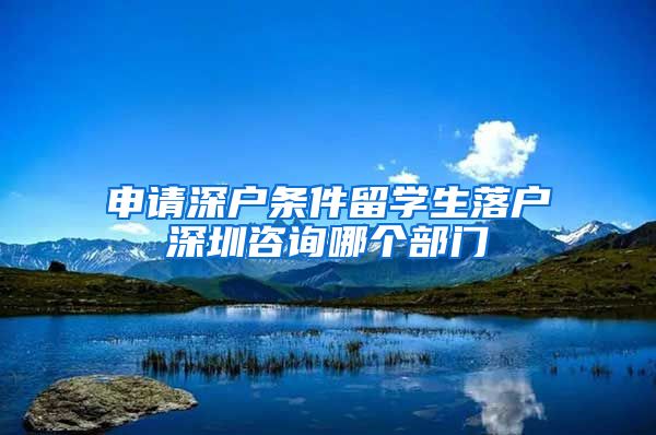 申请深户条件留学生落户深圳咨询哪个部门