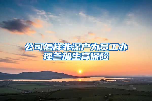 公司怎样非深户为员工办理参加生育保险