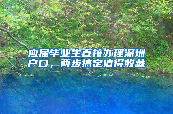应届毕业生直接办理深圳户口，两步搞定值得收藏