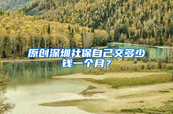 原创深圳社保自己交多少钱一个月？
