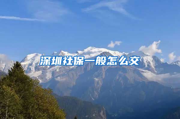 深圳社保一般怎么交